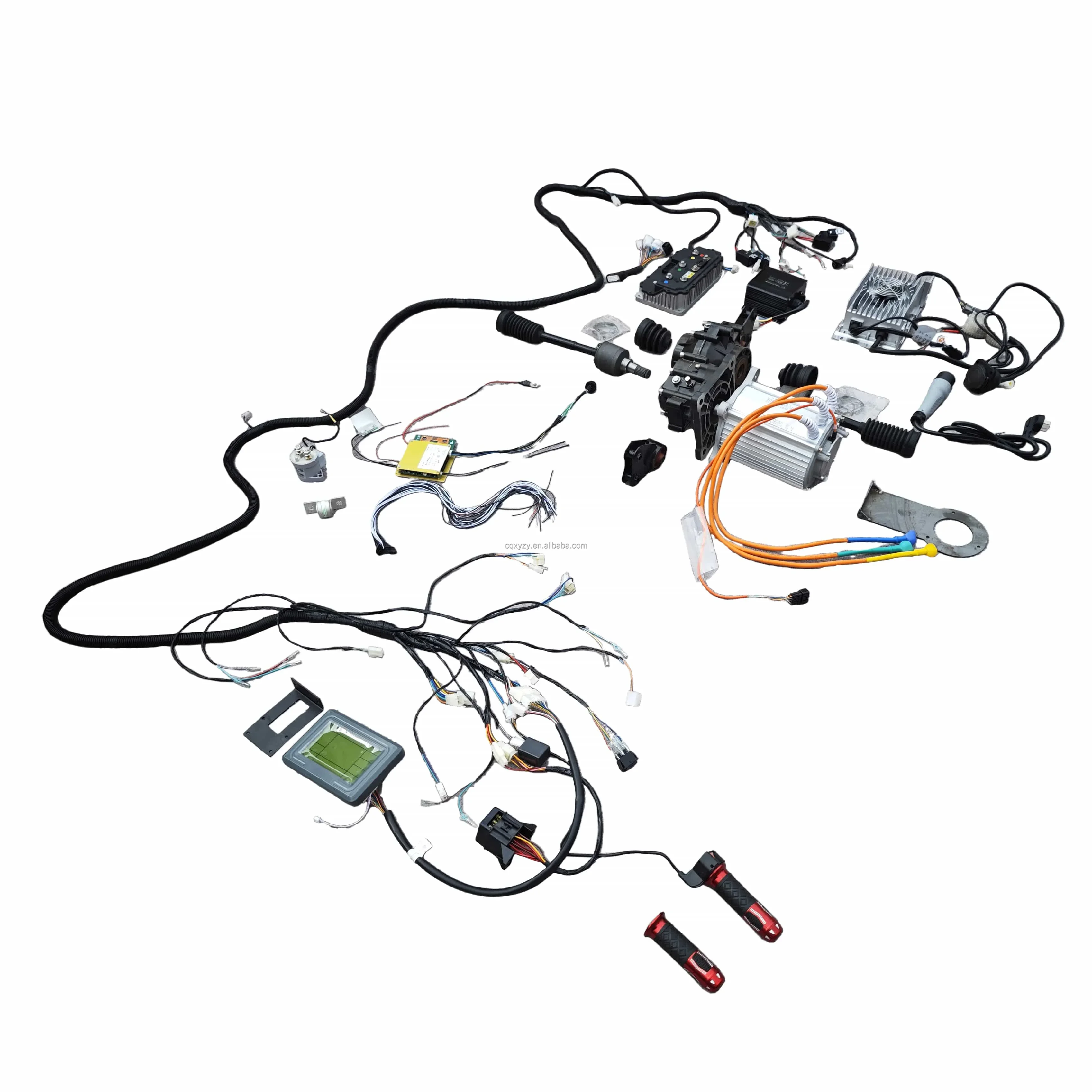 Kit completo de conversión BAJAJ con controlador de Motor KW, arnés de cableado, tablero, eje CV diferencial, relé BMS, fusible DC-DC