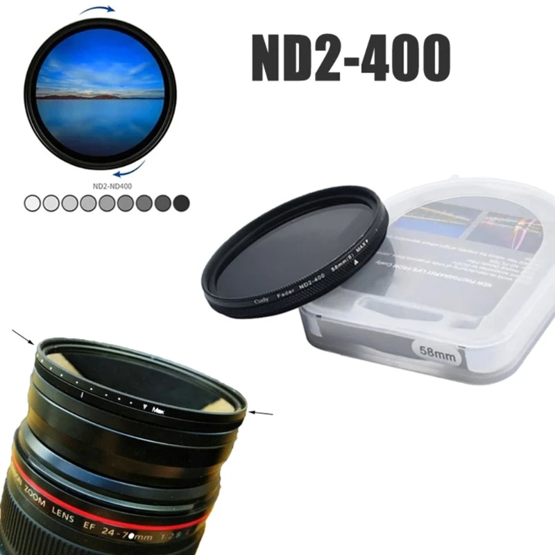 40/43/46/49/52/55/58/62/66/72/77/82mm ND Fader Adjustable Neutral Density Filter DropShipping