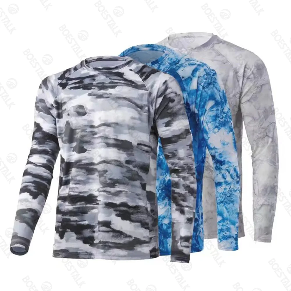 

Outdoor sports long sleeve T-shirt fishing clothes quick-drying breathable anti-ultraviolet fishing clothes 2024 new summer