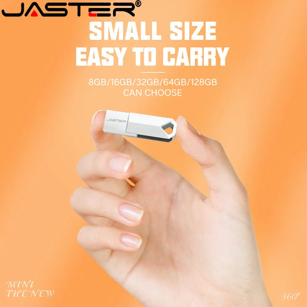 JASTER 2 in 1Multifunction New Metal Type C USB 2.0 Flash Drive Silver U Disk 8GB 16GB 32GB 64GB Memory Stick Business Gift