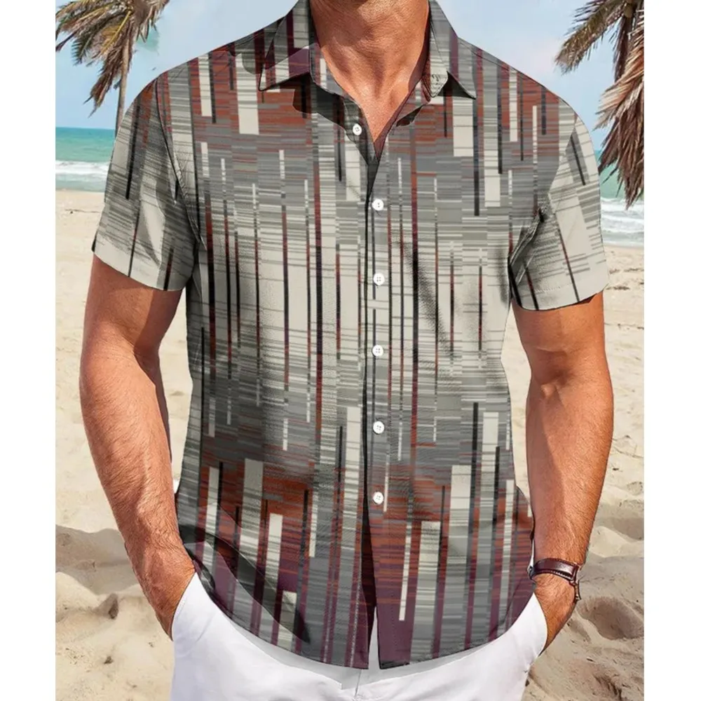 

2026 Casual Men's Shirts Shirts For Man Menswear Clothing Men's T-shirts Retro Personality Daily All-match Loose Short Sleeves