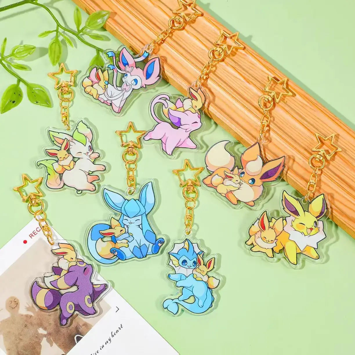 

Pok é mon Eevee series acrylic keychain cute cartoon pendant student backpack decoration couple gift