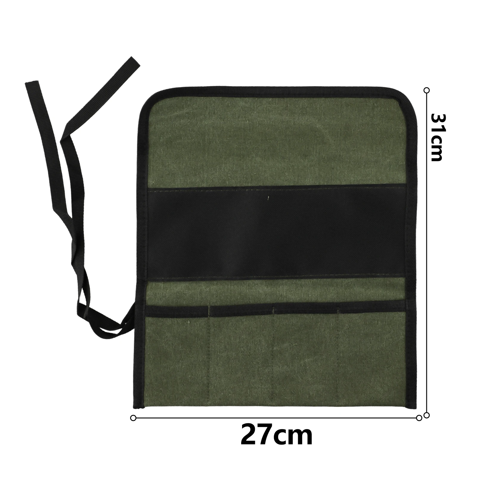 Roll Up Tool Bag Multiple Pockets Organize Oxford Cloth Wrench Pouch 1 PC 33x27cm Accessory Green Hanging Tool