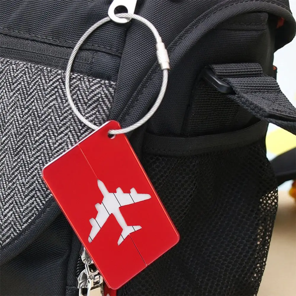 Wiederverwendbare Reise-Gepäckanhänger aus Aluminium, Kofferetiketten, Schlaufename aus Edelstahl, Ausweis mit Seilen, Taschenanhänger für Koffer, Gepäck – Detail 9