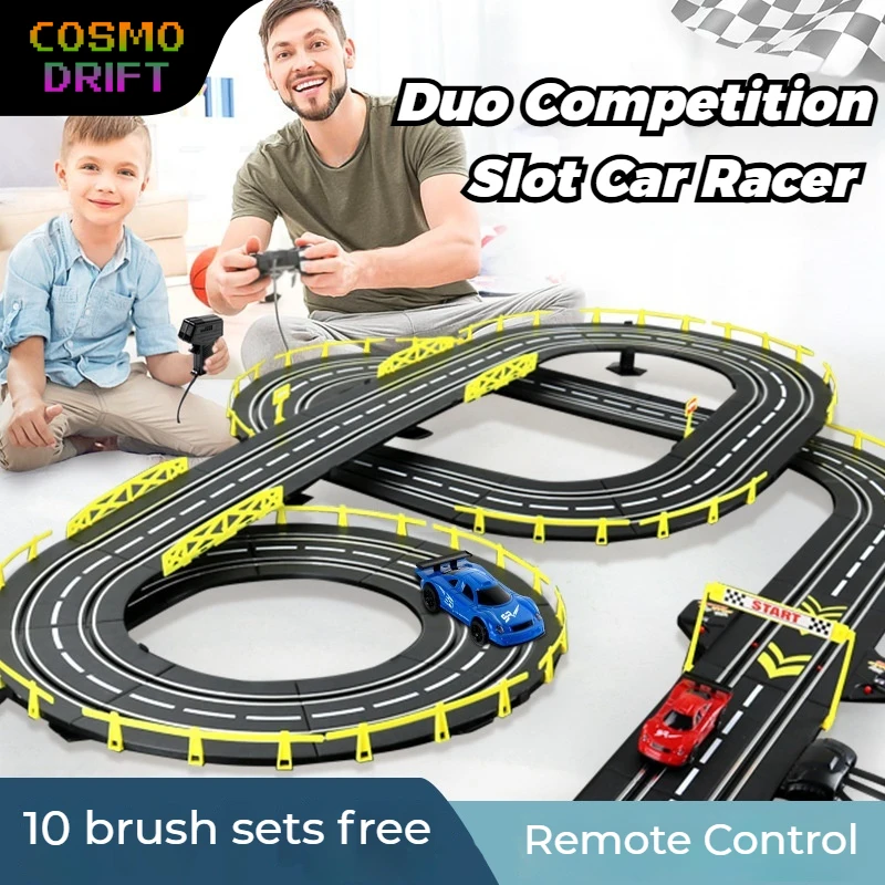 

Electric RC Slot Car Racing Track Set Large Dual-Player Electric Race Track Toy with Remote Control Cars for Kids Boys Gift
