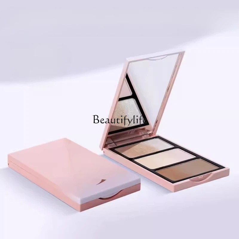 Gradient Contour Compact Color Mixing Highlight Integrated Three-in-One Three-Color Matte Shimmer Brightening Shadow