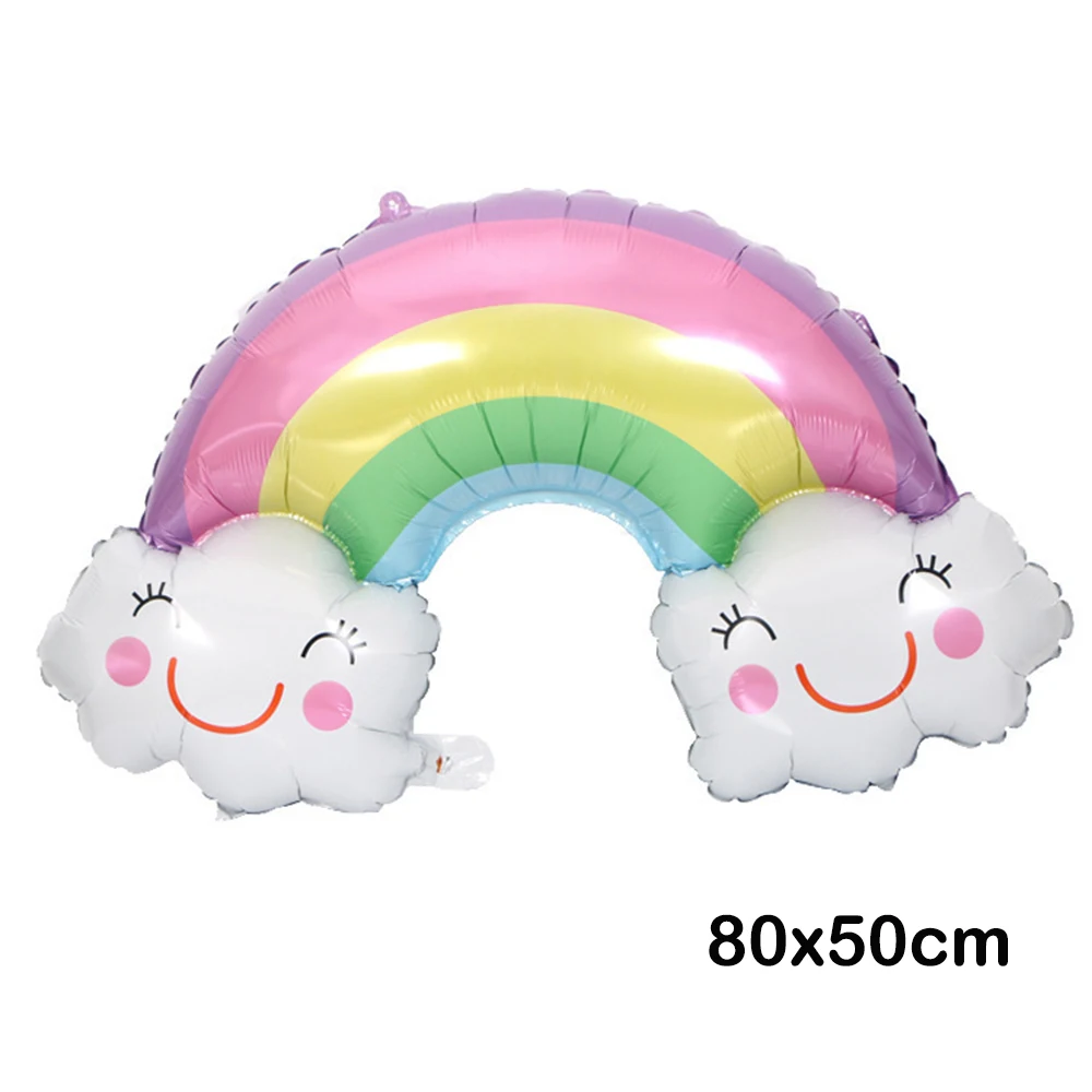 1/2pcs Big Rainbow Smile White Cloud Foil Balloon Birthday Party Decoration Kids Toy Ballon Home Decor Helium Globos Baby Shower