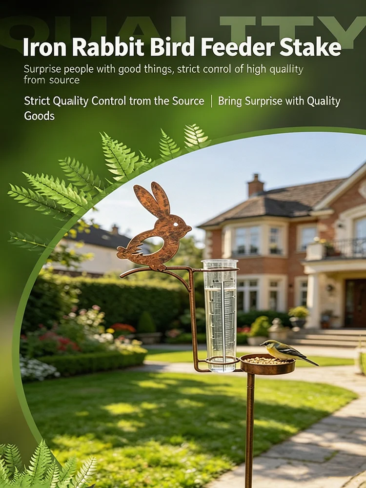 Metal Rabbit Rain Gauge Garden - Shelly Plug review and price