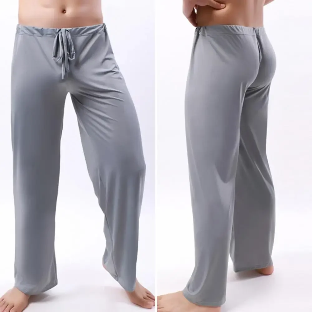 

Men Yoga Pants Low Waist Drawstring Straight Loose Pajama Pants Thin Sports Comfortable Elastic Waist Men Sports Trousers