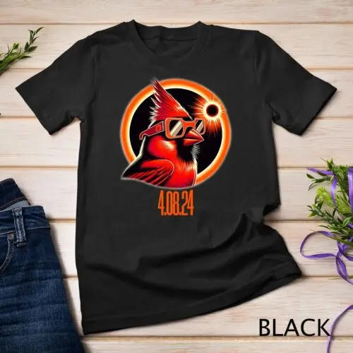 Güneş tutulması 04 08 2024 kuzey Cardinal Eclipse gözlük Unisex T-shirt