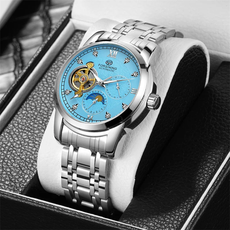 Forsining Automatic Mechanical Men Watch New Relojes Luxury Dress Wristwatch Waterproof Luminous Montre Date Tourbillon Watches