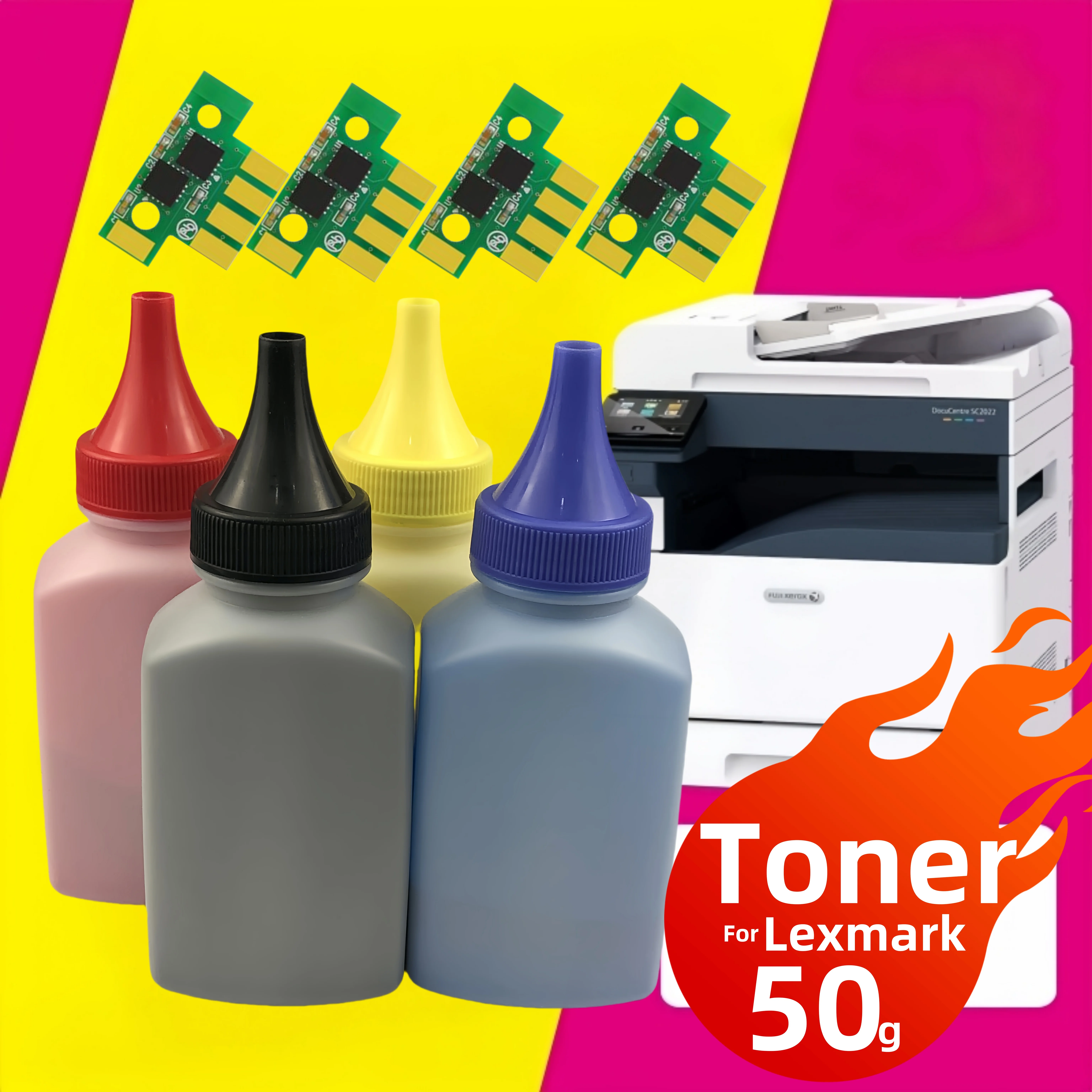 

Toner Chip Powder Compatible for Lexmark C2325 C2325dw C2425 C2425dw C2535 C2535dw MC2325 MC2325adw MC2425 MC2425adw Reset Toner