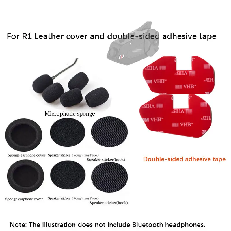 

Аксессуар для Bluetooth-гарнитуры для мотоцикла LEXIN R1, 40 мм, губчатый колпачок и двусторонняя клейкая лента