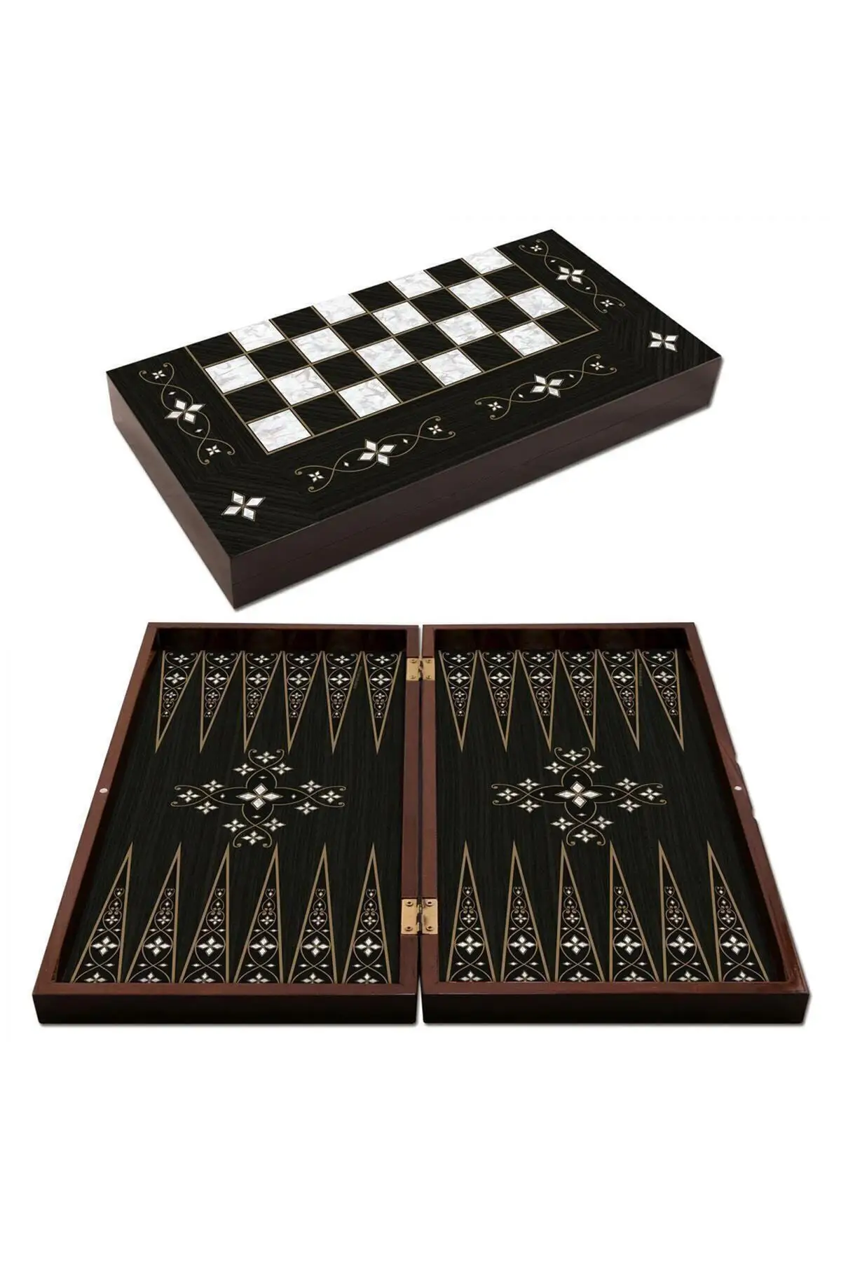 

Backgammon Chess Antique Plated Mine Backgammon Large Size Stylish design fun beautify your hobby quality product