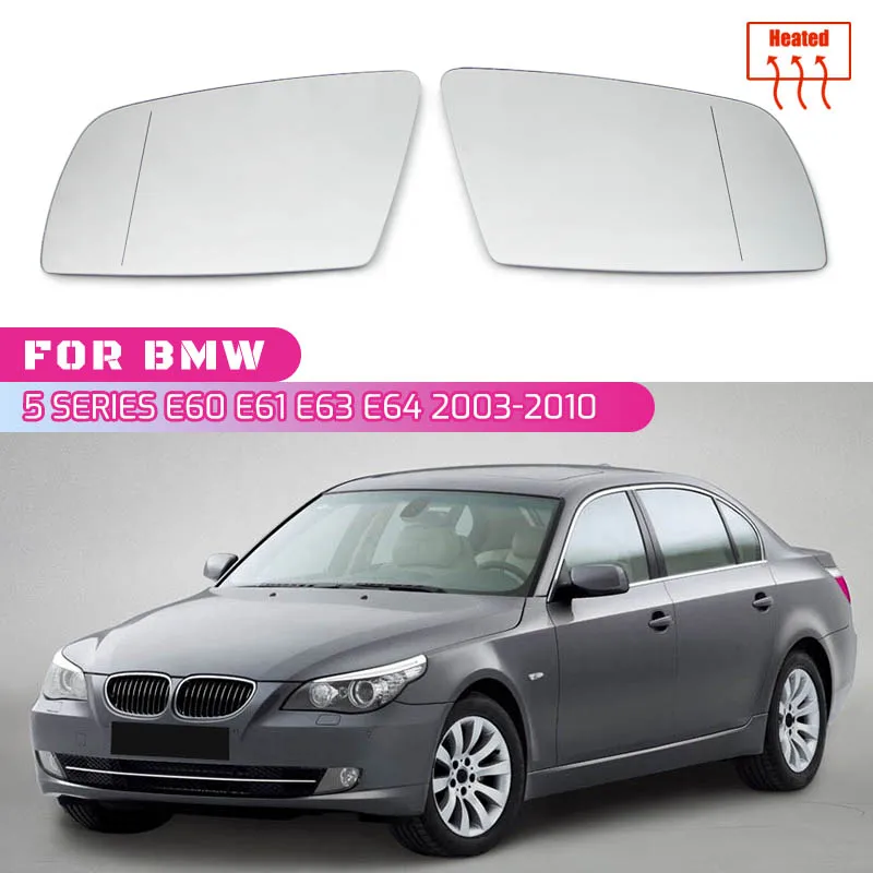 

Left & Right Side Mirror Glass Rear View Rearview Exterior Wide Angle for BMW 5 Series E60 E61 E63 E64 2003-2008