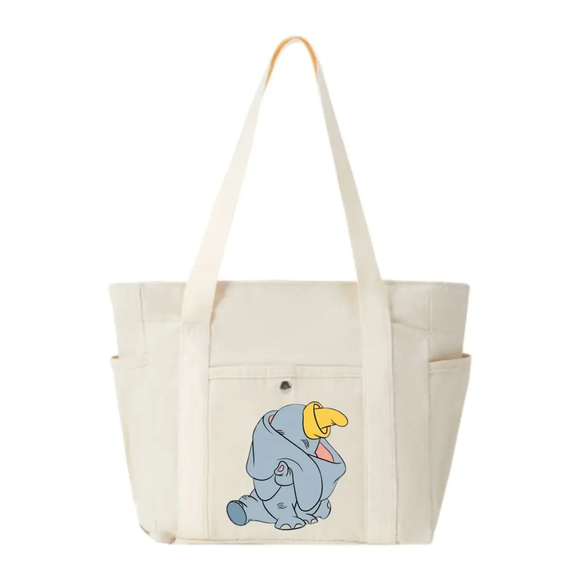 

Холщовая сумка через плечо с рисунком слона-качки, женская простая сумка для покупок для кампуса