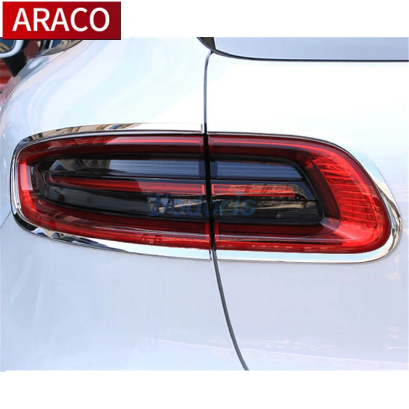 For 2014 2015 2016 2017 Porsche Macan Aksesoris Mobil Styling Belakang Penutup Lampu Belakang Overlay Cahaya Bingkai Panel