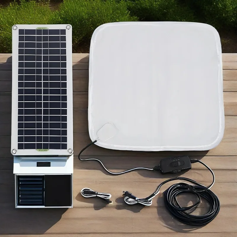 Solar Heating Blanket Heated Pet Warm Pad 50W Warming Pad Adjustable Temperature for Winter with Energy Storage Box