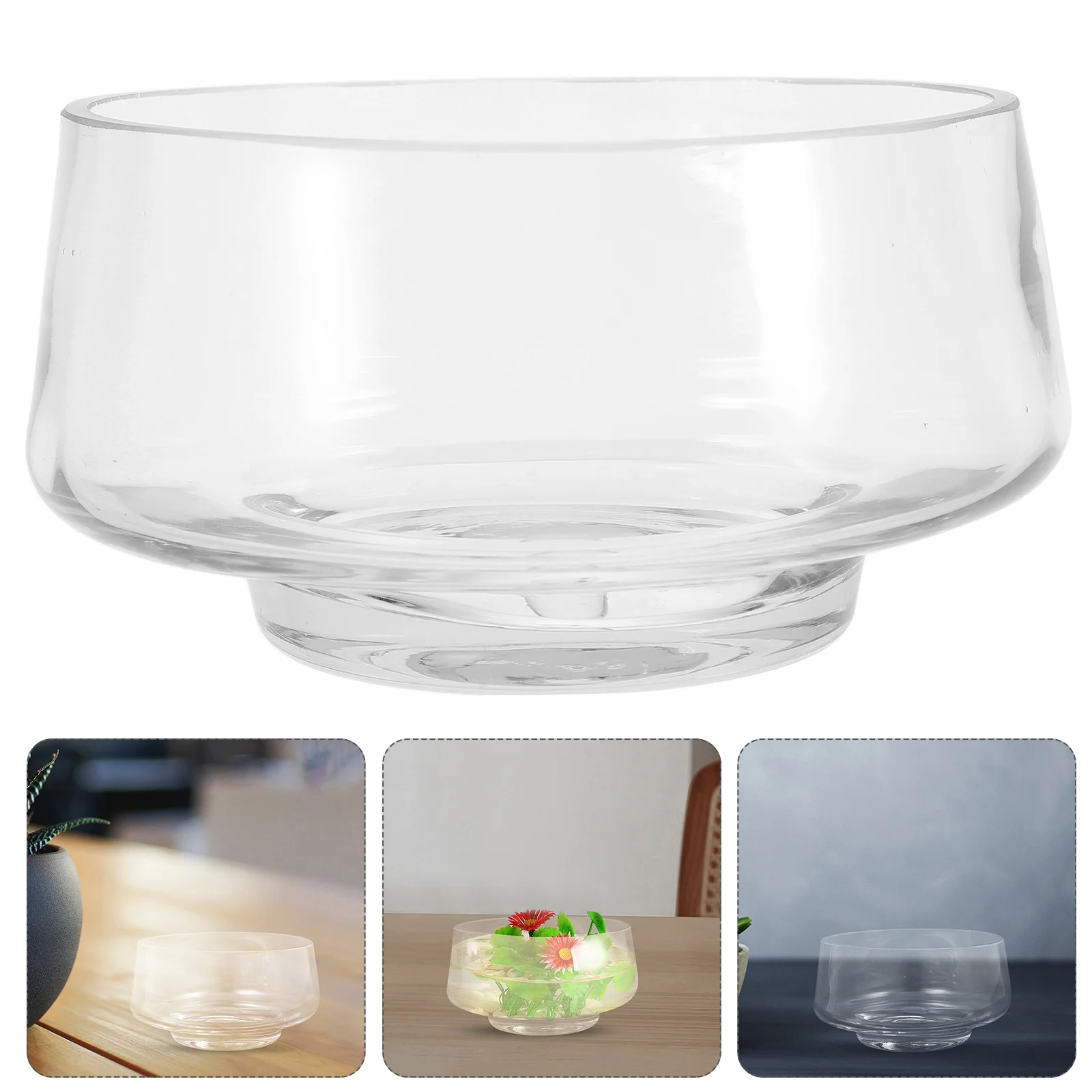 

Transparent Large Glass Flower Pot Vase Wide Mouth Decorative Planter for Succulents Moss Hydroponic Plants Indoor Centerpiece
