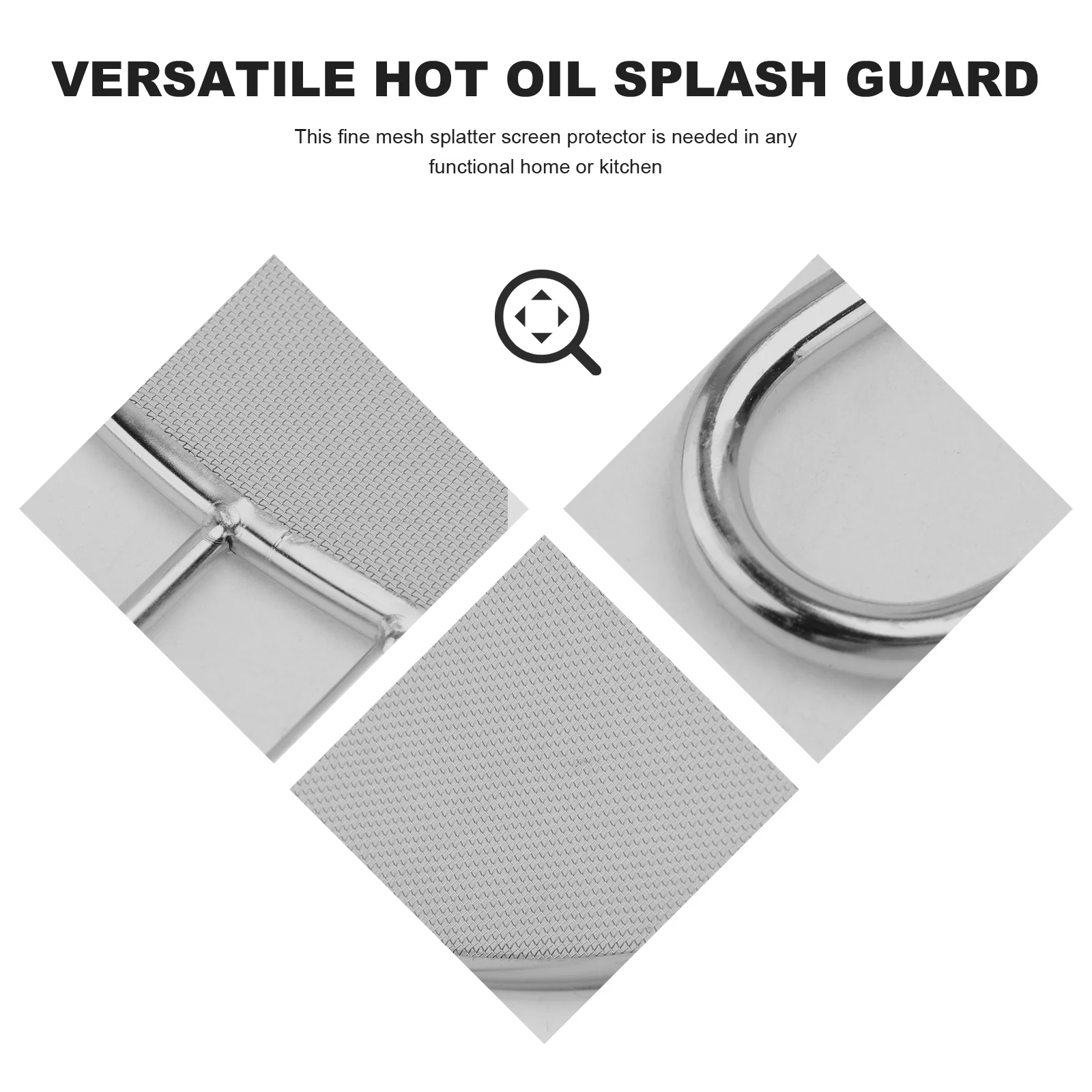 

3Pcs Long Lasting Stainless Steel Mesh Strainer Splatter Screen Guards for Frying Pans Pots Skillets Cooking Oil Guard