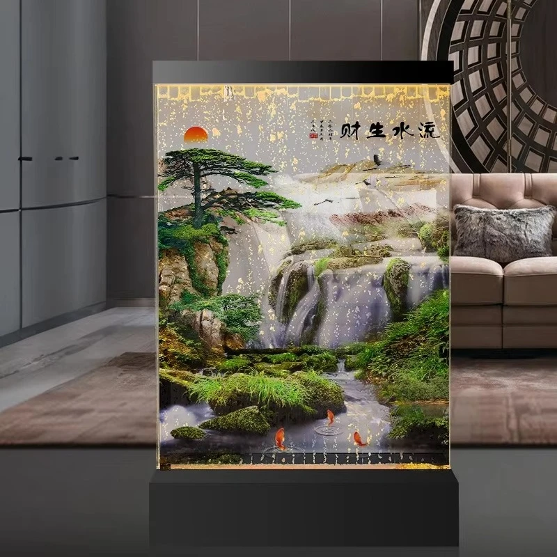 Diode acrylic panel screen partition fountain bubble wall color light room partition