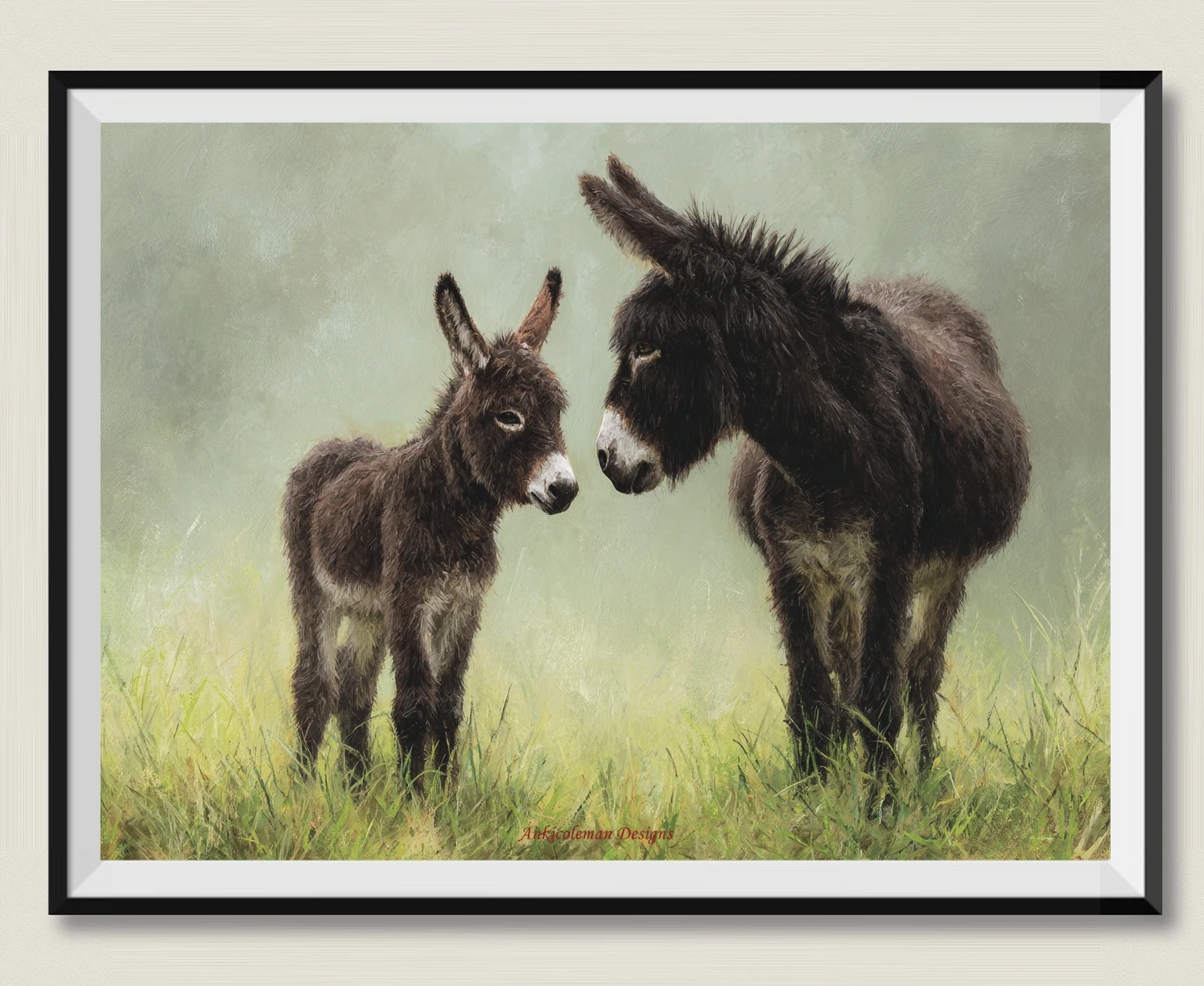 

Осел и ее малыш-Рукоделие для вышивания DIY DMC Высокое качество-Наборы для вышивки счетным крестом 14 карат Картина маслом