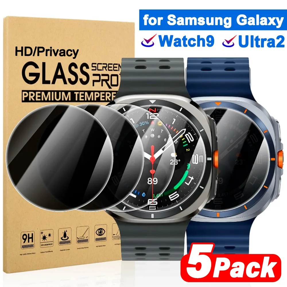 Privacy Tempered Glass for Samsung Watch 9 40mm 44mm Screen Protectors HD Anti-scratch Protective Film for Samsung Watch Ultra 2