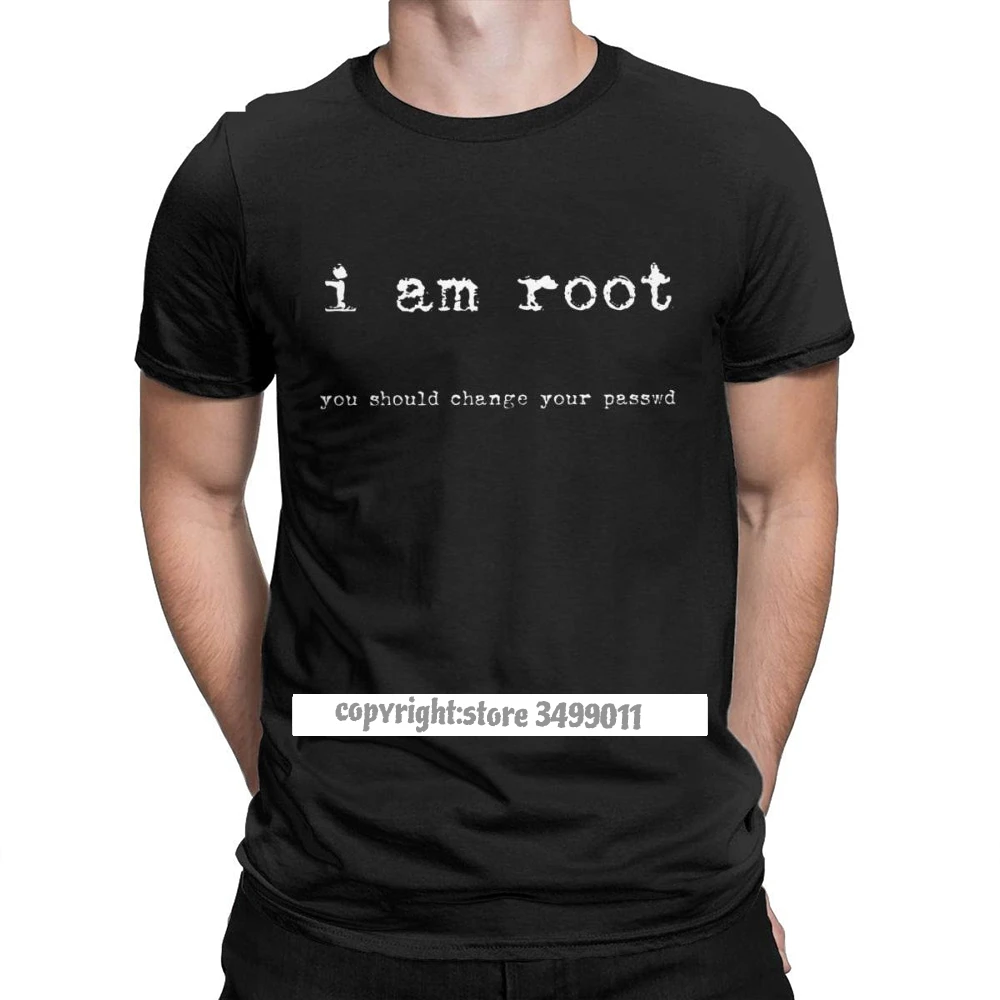 

I Am Root T Shirts Men Cotton Novelty Tshirts Ubuntu Command Line Linux Unix Hacking Tees Fitness Clothes Graphic