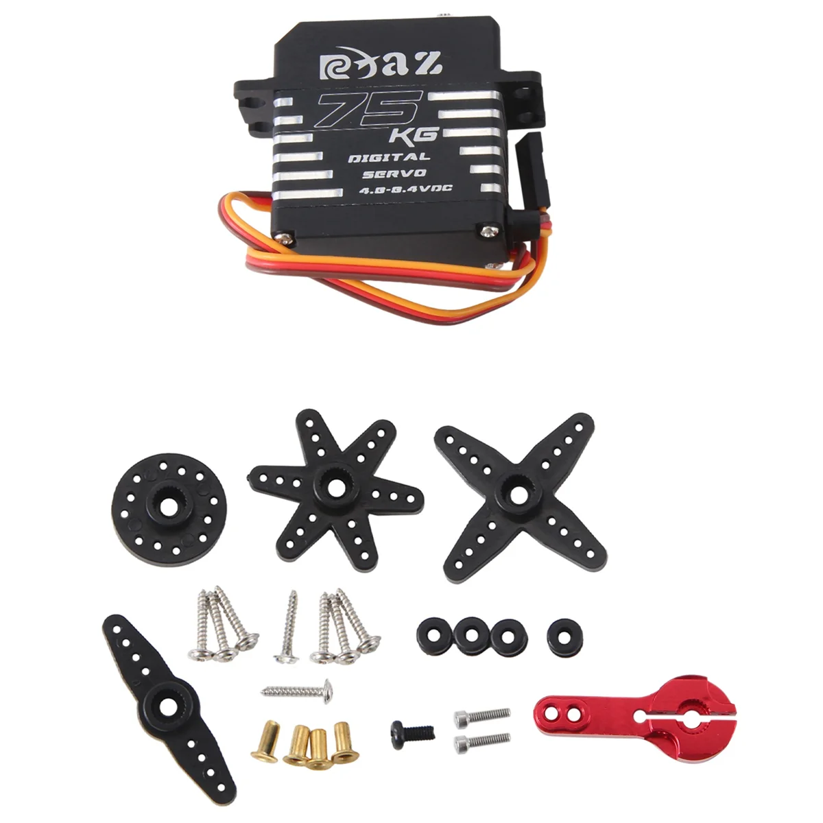 

75KG H-V 180° Magnetic Induction Waterproof Brushless Digital Servos Replacement for 1/10 1/8 Accessories