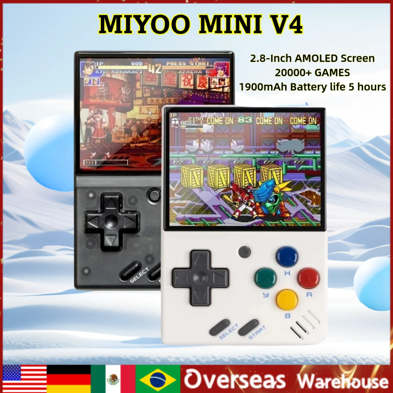 

MIYOO MINI V4 Retro Handheld Game Players Consoles Portable Video Game 2 .8'' IPS Linux System OCA Game Console For Boy Gift