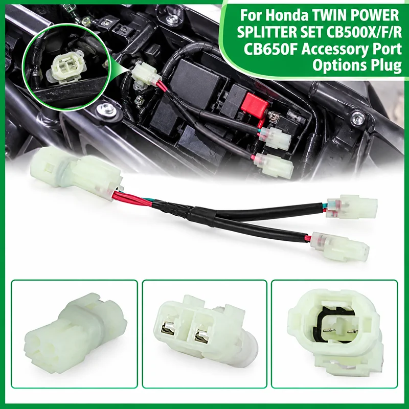 For Honda CB500X B500F B500R CB650F TWIN POWER SPLITTER SET Accessory Port Options Plug