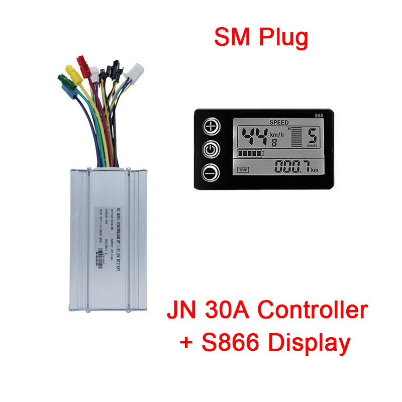 Electric bicycle Scooter Controller 36V/48V JN 30A Controller S866 LCD Display SM Plug,For 1000w Motor,e-Bike refit Accessory