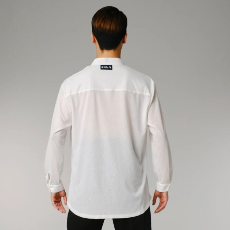 3 ألوان الخامس الرقبة الرقص الحديث الأعلى الرجال طويلة الأكمام قاعة الرقص القمم الكبار السامبا اللاتينية الرقص أعلى التدريب الدعاوى SL14751 #6