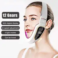 Dispositivo de elevación Facial, terapia de fotones LED, masajeador de vibración adelgazante Facial, masajeador de vibración Facial calentado con doble mentón en V