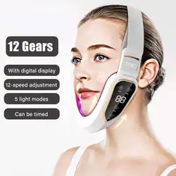 Dispositivo de Lifting Facial, terapia de fotones LED, masajeador de vibración adelgazante Facial calentado, doble mentón, masajeador de vibración Facial en V