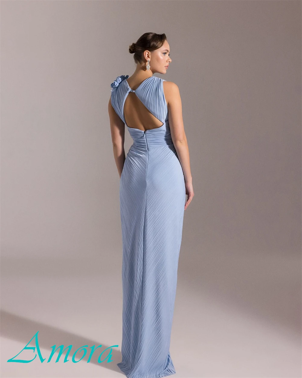 

Customized Elegant Chiffon Sleeveless Evening Dress Classic Straight Prom Dresses Exquisite Special Occasion Gowns