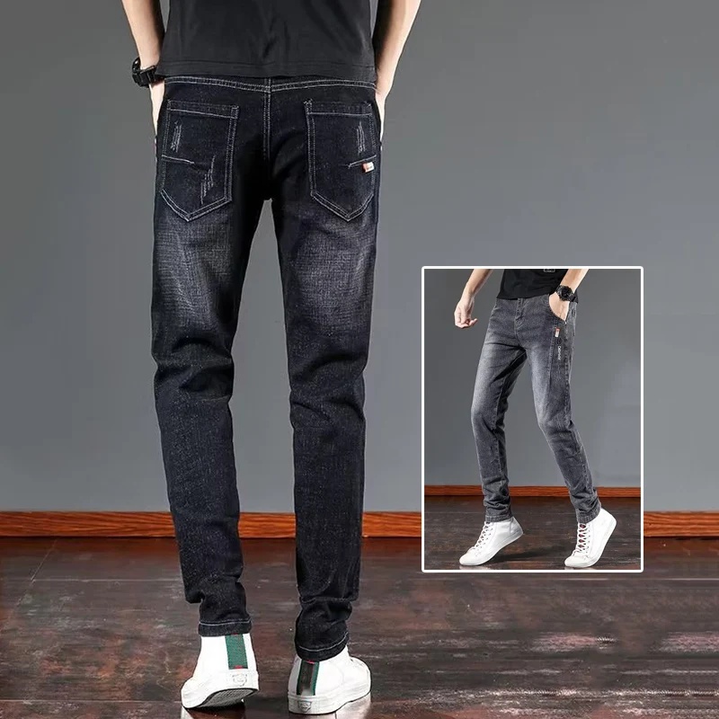 

Весенне-осенние мужские повседневные универсальные джинсовые брюки, мужские износостойкие джинсовые брюки в стиле ретро, новые брендовые повседневные джинсы высокого качества