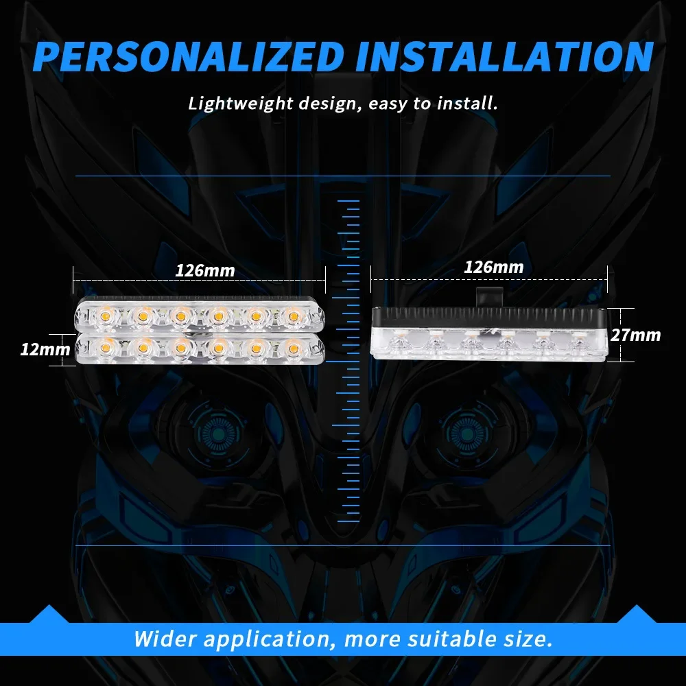 Car LED flash one tow four frequency flash lane lights 6LED flash security warning lights