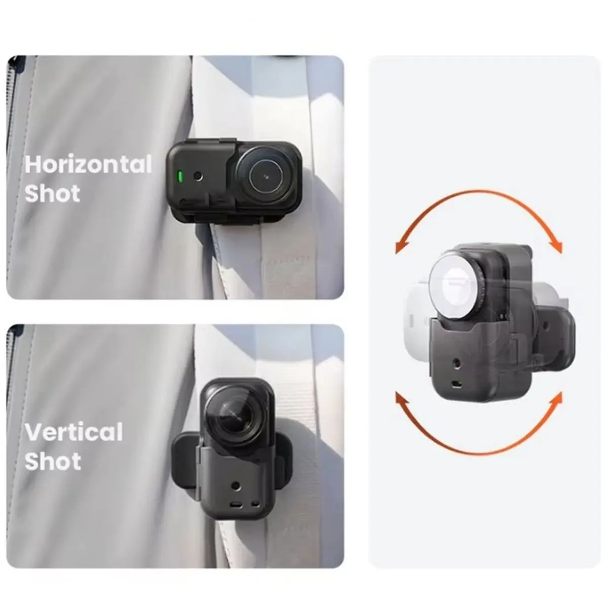 Backpack Clip Mount 360° Rotation POV Ultra-Light Cap Clip Strong Bite Bracket for Nano Accessories