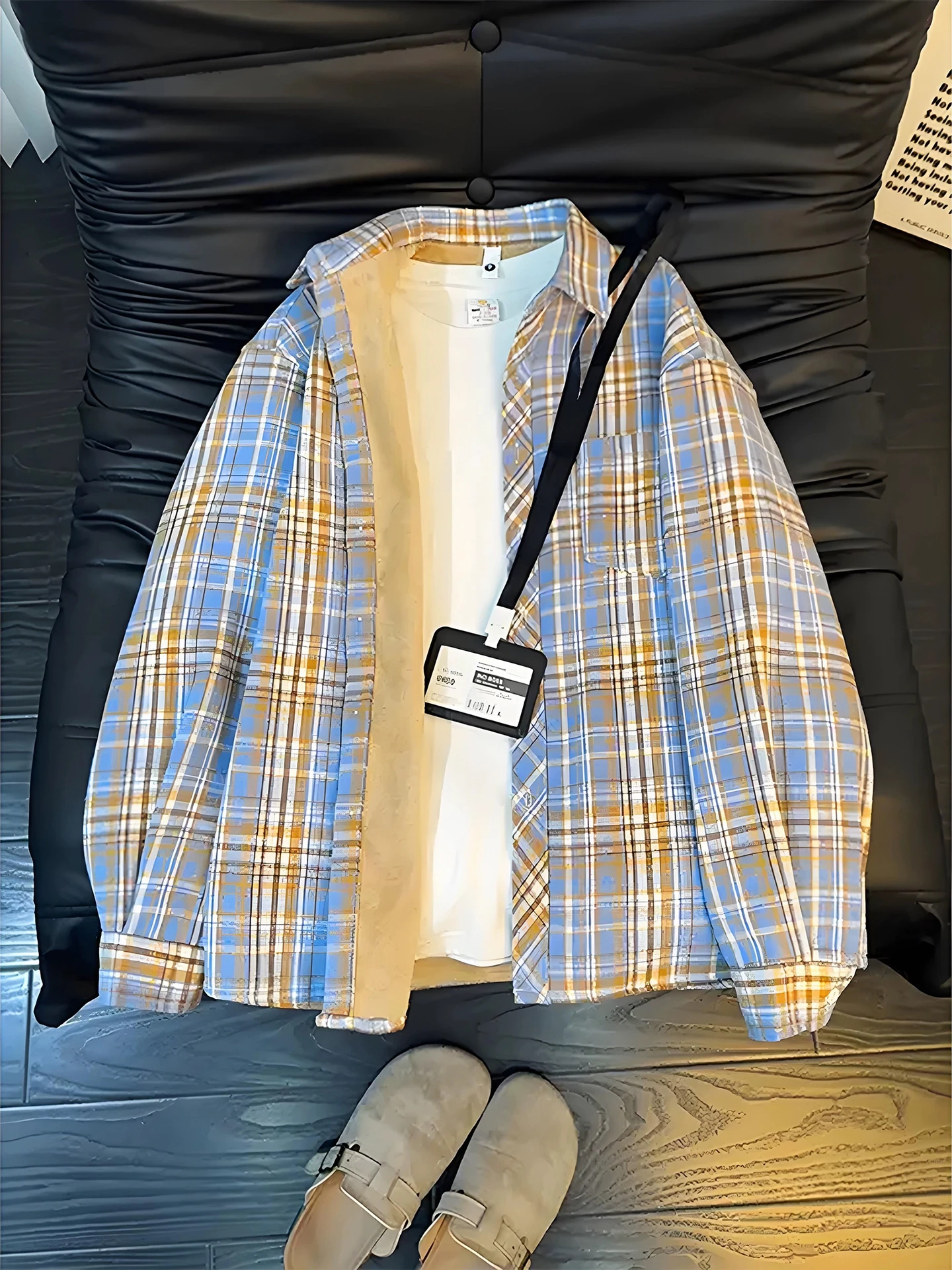 

Винтажная мужская рубашка в клетку с флисовой подкладкой и длинными рукавами, осенне-зимняя, с отложным воротником, в американском повседневном стиле, для пар, верхняя одежда в уличном стиле