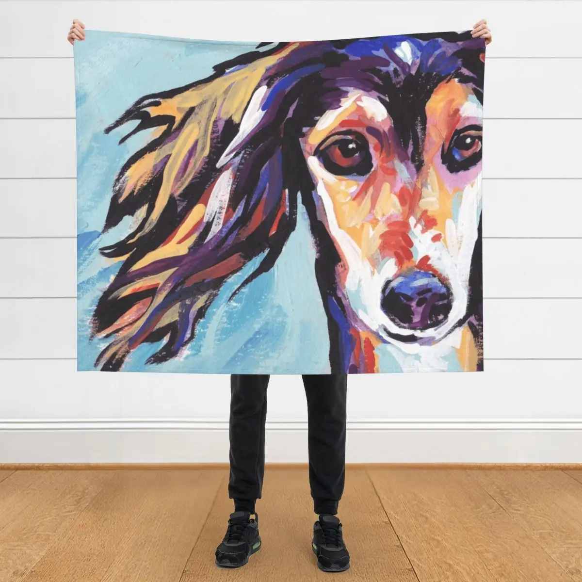 

Saluki Hound Bright colorful pop dog art Throw Blanket Loose Bed covers decorative Luxury Blankets