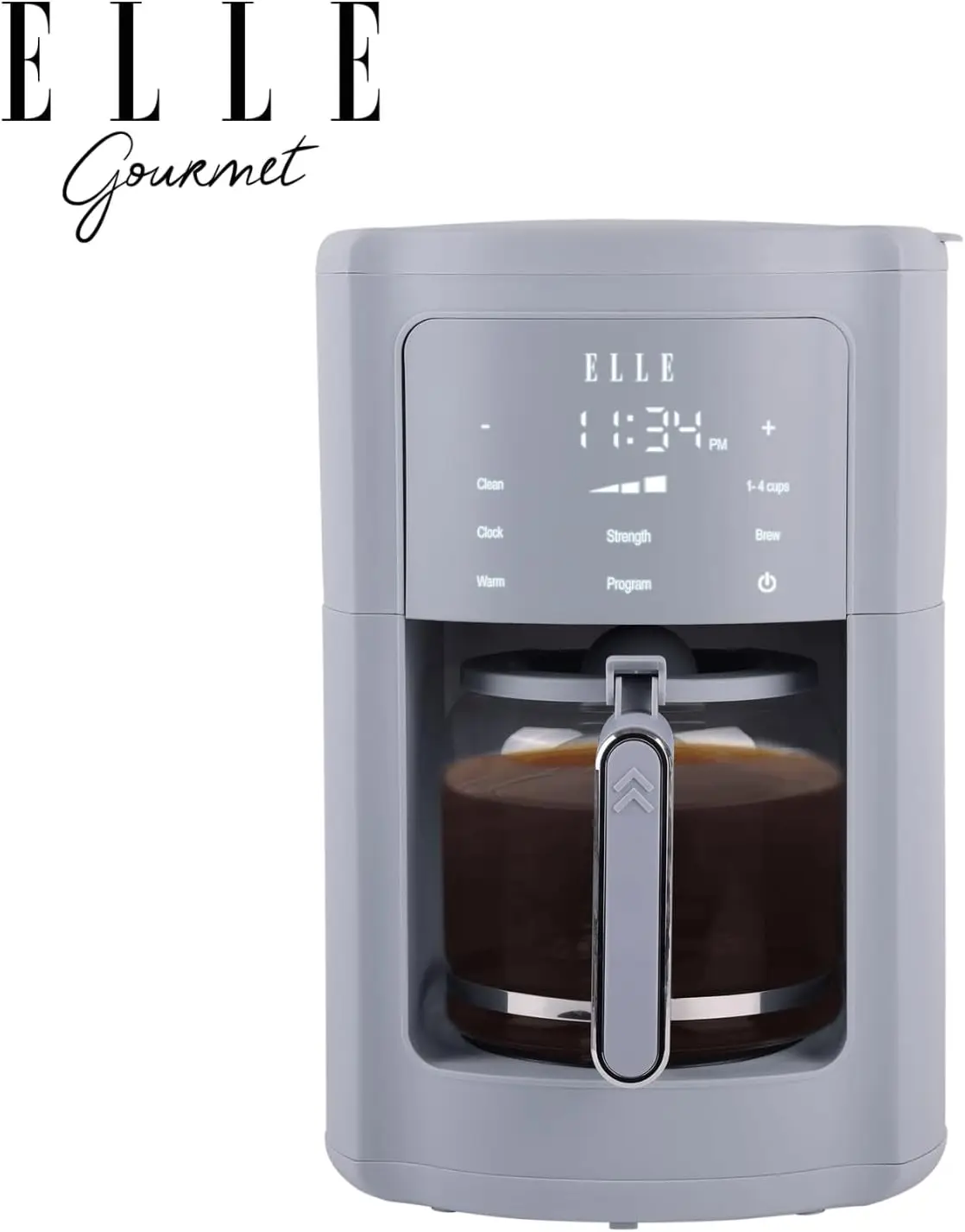 Digital Coffee Maker, 1.8L (12-14 Cups), 1000W, Blue - with Smart Touch Display, Brew Strength Selection, Programmable, Washable