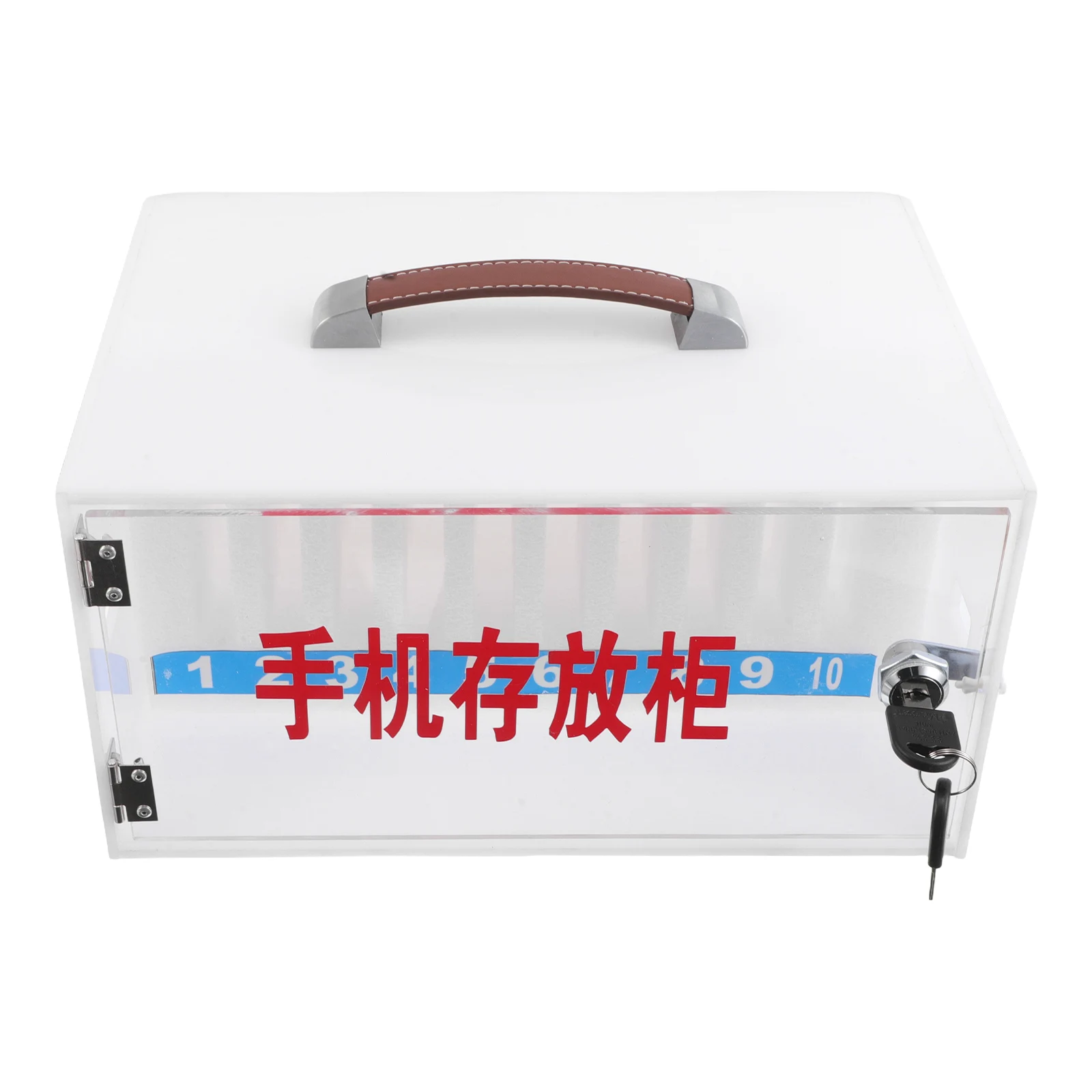 

Mobile Phone Storage Cabinet 10 Lockable Compartments Transparent Classroom Office Organizer Cell Phone Box