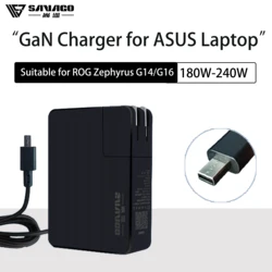 SAVAGO 20V10A 200W AC Adapter Laptop Power for ASUS ROG Zephyrus G14 2024 GA403 GaN Charger for Rog G16 2024 GU605