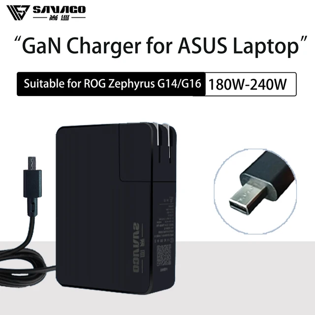 SAVAGO 20V10A 200W Zasilacz sieciowy do laptopa ASUS ROG Zephyrus G14 2024 GA403 GaN Ładowarka do Rog G16 2024 GU605