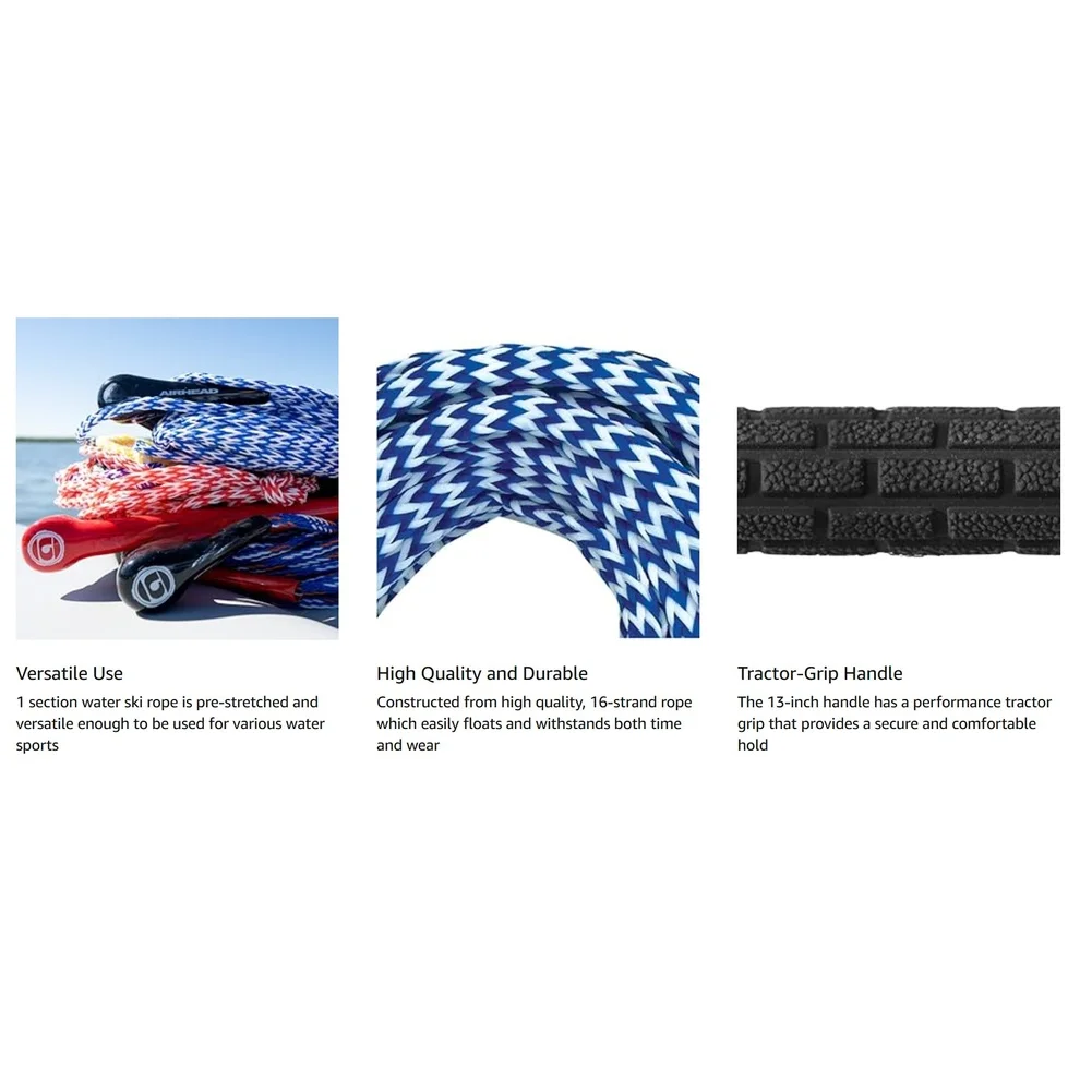 60ft 75ft Water Ski Rope with Handle for Wakeboarding For Tubing PVC Leash for Water Sports Tow Line Blue White Long Life