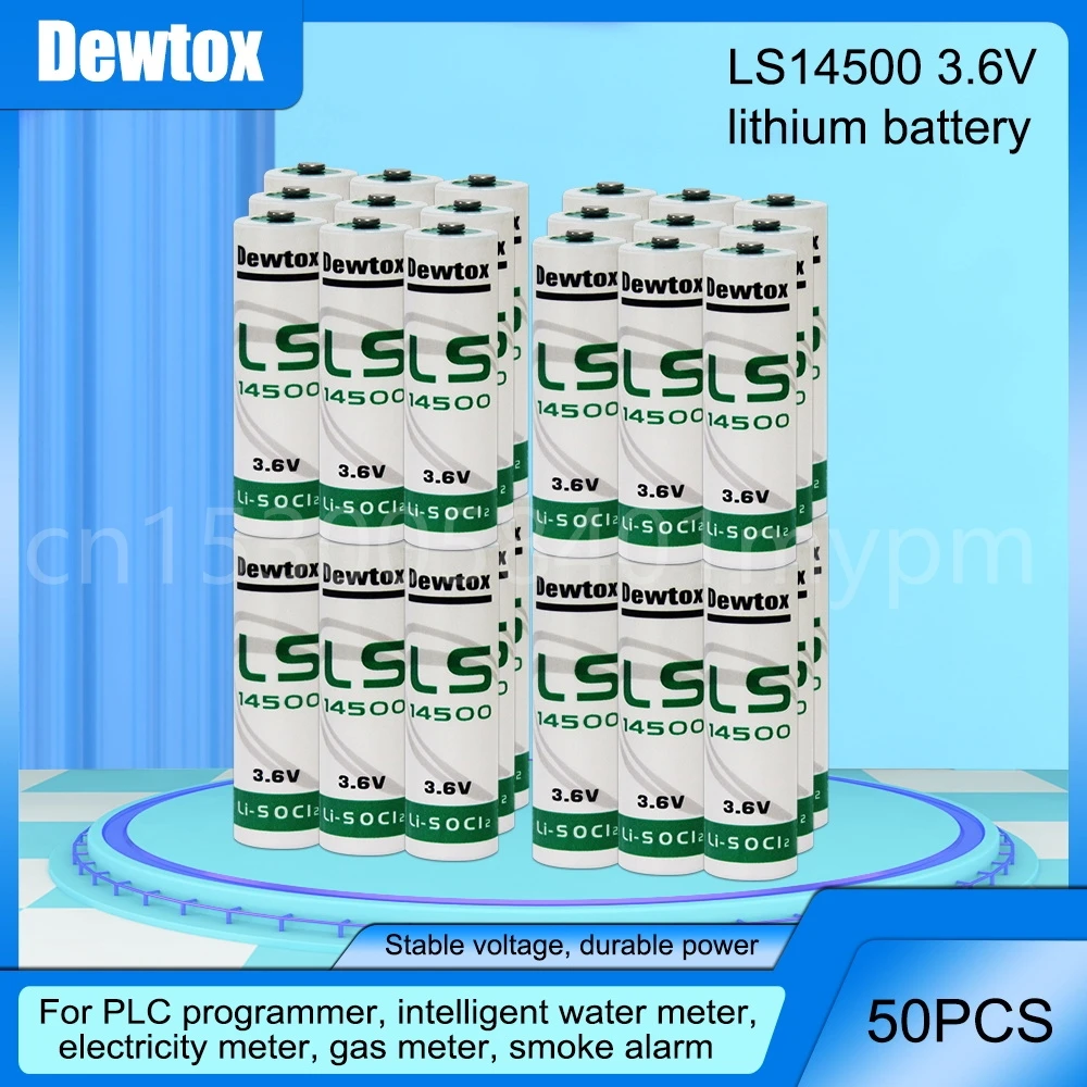 

50PCS 3.6V 2400mAh LS14500 14500 ER14505 AA Lithium Battery For PLC CNC Machine Tools Clock Gas Water Meter Primary Battery