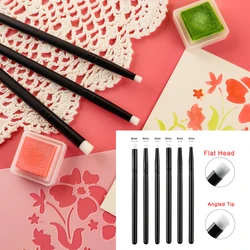 4mm/6mm/8mm Mini Flat/Angled Tip Detailed Ink Blending Brushes  For Painting Drawing Card Making Crafts Arts Blender Tools Set