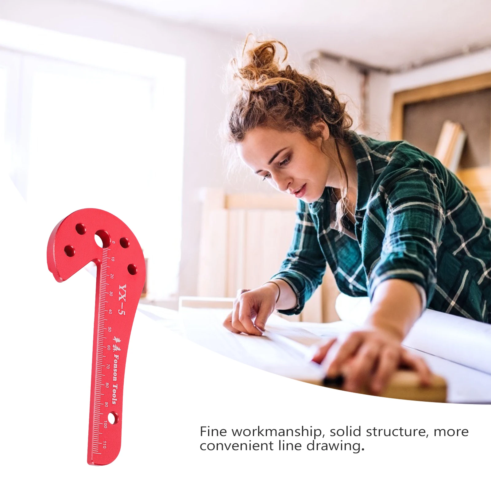 Woodworking Center Scriber 45 90 Degree Aluminum Alloy Marking Gauge for Precision Woodwork Measuring Hand Tool Center Line