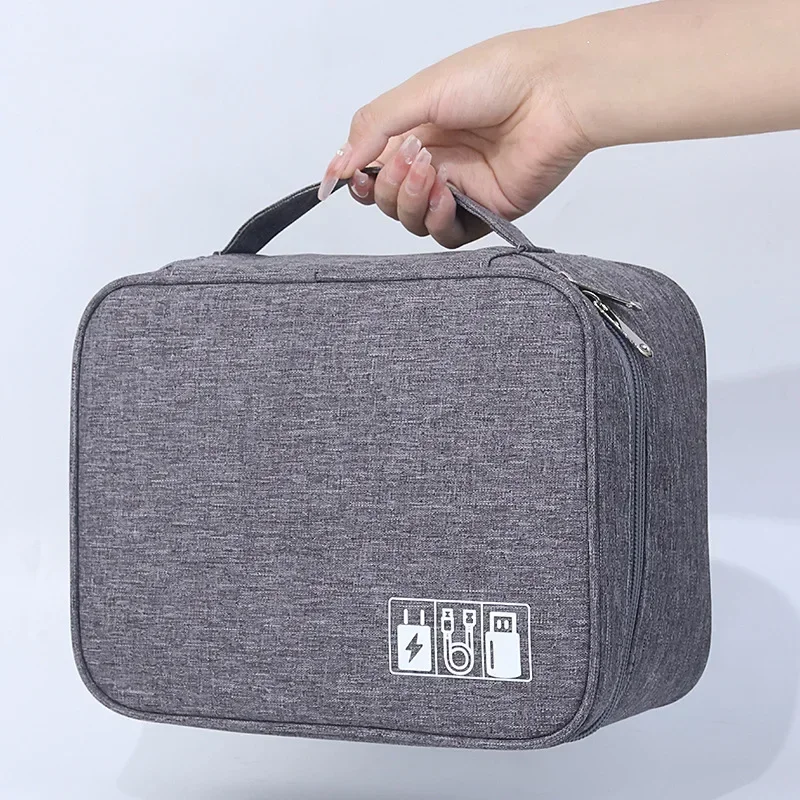 Data Cable Storage Bag Large Capacity Travel Headphone Storage Box USB Gadget Cable Bag Hard Disk Charger Power Bank Organizer